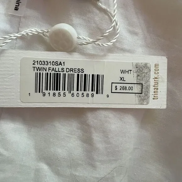 Trina Turk Women's Ruffled Shift Dress White Size XL Extra Large New‎ With Tags - Picture 8 of 10